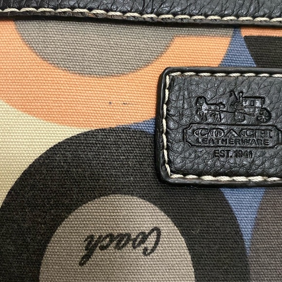 Coach Multicolor Circle Pattern Signature Wristlet - Picture 6 of 16